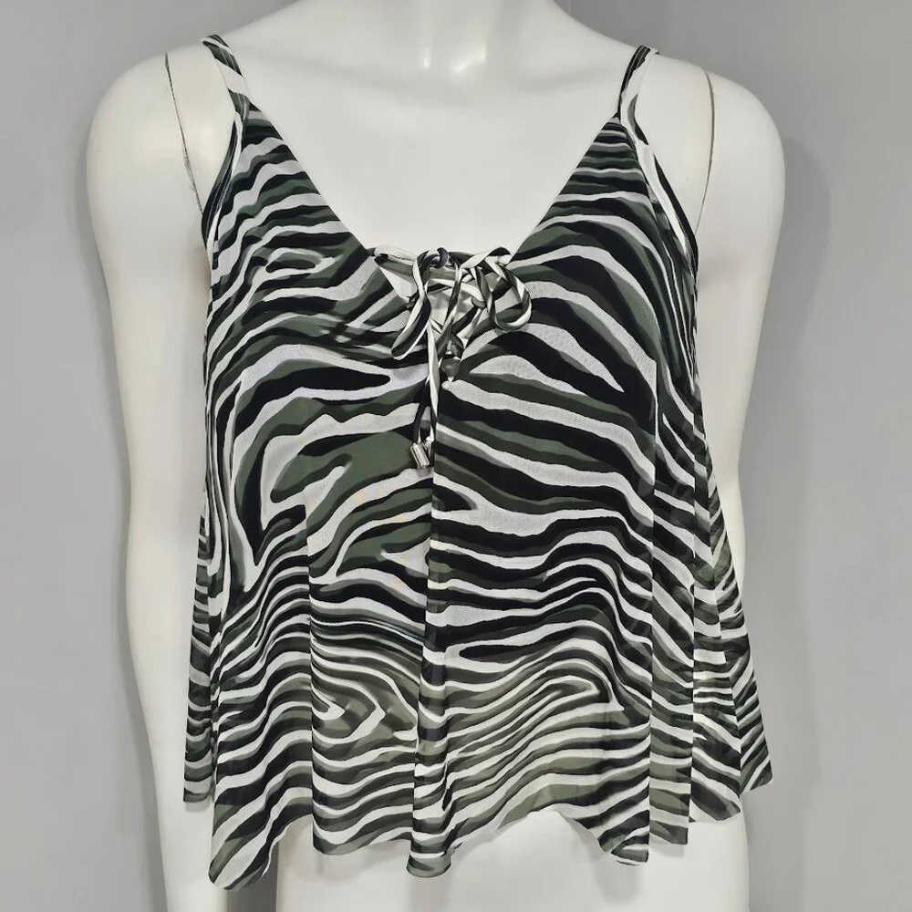 Coco Reef Femme Bra-Sized Mesh Layer Tankini Top